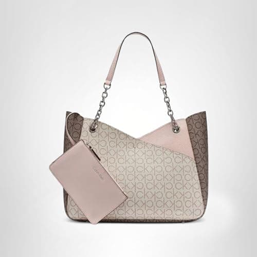 Calvin Klein Zoe Chain Tote, Vanilla/Khaki/Petal/Amlond/Taupe, One Size — view 5