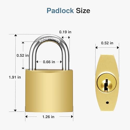 Puroma 2 Pack Keyed Padlocks 32mm Small Lock with Keys, 0.86 Inch Locker Lock for Backpack, Luggage, School Gym Locker, Jewelry Box, Diary Book, Laptop Bags — view 4