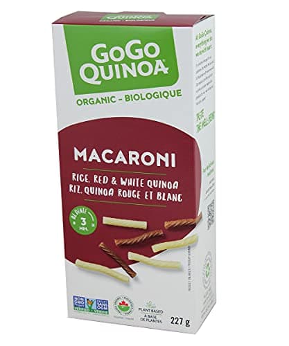 GoGo Quinoa Pasta Macaroni | Made with Rice, Red & White Quinoa | Al Dente in 3 Minutes | Non-GMO | Gluten Free | Egg Free | Organic | Quick Meal | 227g
