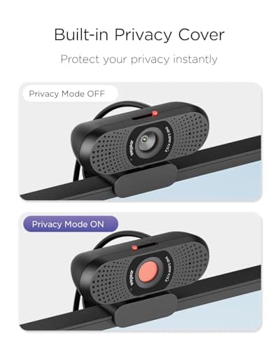 wegear Full HD 1080p Webcam for PC, Laptop & Desktop, Built-in Dual Microphones, Privacy Cover, 85°FOV, Fixed Focus, Plug & Play USB-A Computer Camera for Zoom, Teams, FaceTime, Google Meet, Streaming — view 5