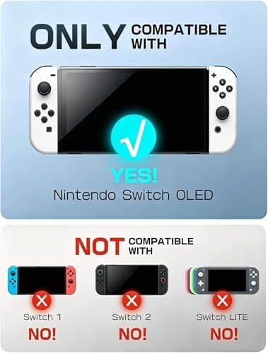 Mumba Dockable Case for Switch OLED 2021, [Blade Series] TPU Grip Protective Cover Accessories Compatible with Nintendo Switch OLED 7 Inch and Joy-Con Controller (White/Gold)