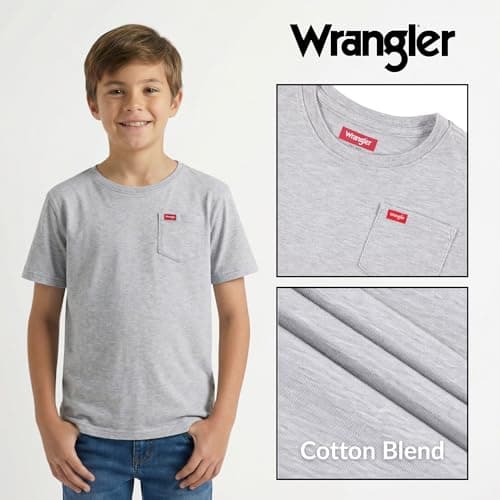 Wrangler Boys T-Shirts – 2 Pack Boys Shirts for Baby Toddler Teen Boys, Soft Cotton Pocket T-Shirt for Everyday Wear, School — view 3