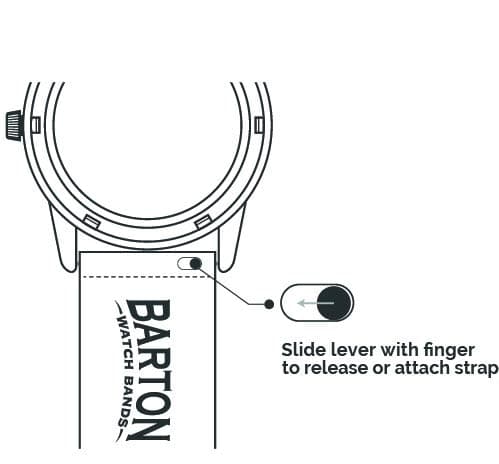 24mm Chocolate - BARTON Rally Horween Leather Gunmetal Buckle Watch Bands - Quick Release - Choose Strap Color & Width — view 4
