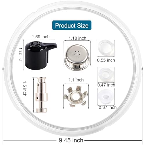 Replacement Parts for Instant Pot Duo/Duo Plus 5&6QT, 10Pcs Set with Steam Release Valve, Sealing Ring, Float Valve replacement for Instant Pot, lid replacement for Instantpot IP-DUO50 IP-DUO60 — view 3