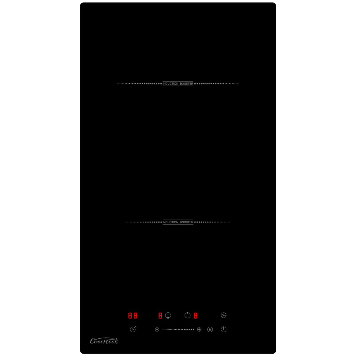 COVERCOOK 2 Ring Electric Hob, Built-in 30 cm Induction Hob, Double Electric Hob with Boost Function, Slider Touch Control, Timer, Child Safety Lock, 9 Power Levels, 3500W, Hard Wired, No Plug