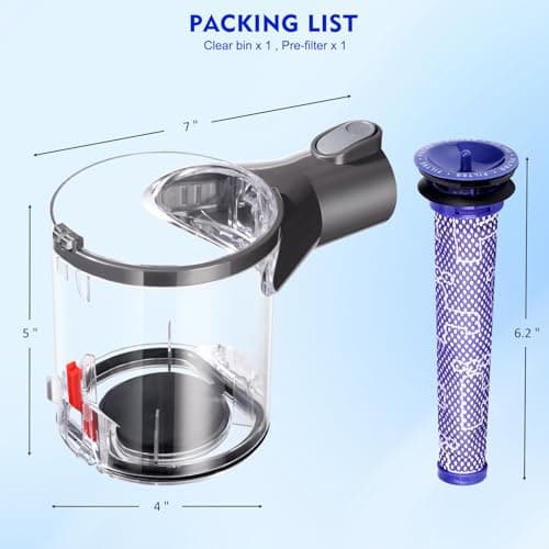 V6 Dust Bin Compatible with Dyson V6 DC58 DC59 DC62 DC74 Vacuum Cleaner Canister, V6 Dust Bin Canister Replacement Part No.965660-01 Type A interface — view 5