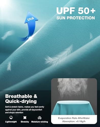 Men's Sun Protection Shirts UPF 50+ Rash Guard for Men Swim Long Sleeve Hiking Fishing Athletic Workout Shirt — view 3
