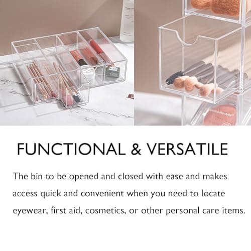 Sunglass Storage Box, Acrylic Eyeglass Organizer, Make-up Storage Drawer Tray, Jewelry Trays, Type Strong Load-bearing Easy Access 4-Layer Transparent Visual Sunglasses Case Home Office Using — view 2
