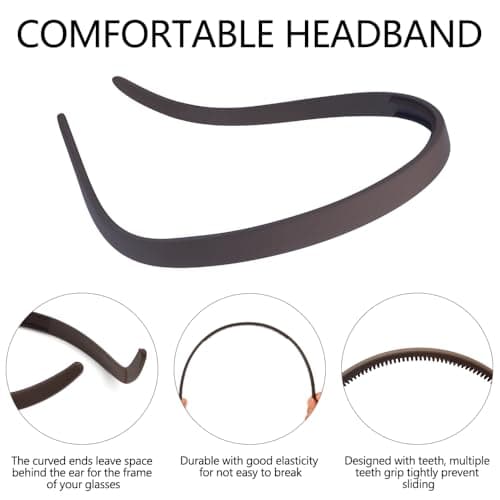 TOBATOBA Headbands for Glasses Wearers No Pressure No Headache Comfortable Hairbands Square Sunglasses Headband for Women Girls, Plastic Headbands with Teeth Non Slip 6Pcs — view 4