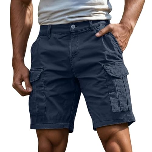 Cargo Shorts for Men 2026 Stretch Cotton Elastic Waist Work Short Summer Outdoor Relaxed Fit Golf Hiking Shorts with Pockets