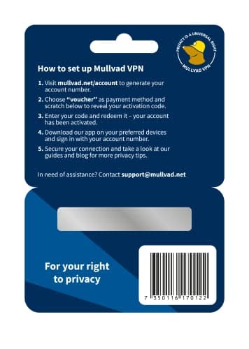 Mullvad VPN | 12 Months for 5 Devices | No-Log Security VPN Service | Protect Your Privacy