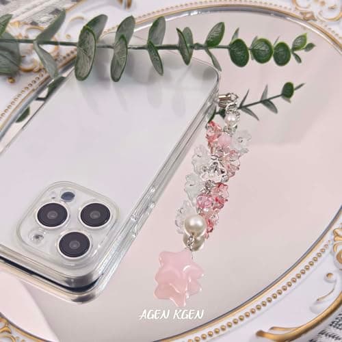AGEN KGEN Phone Charm Y2K Aesthetic Cute Cell Phone Charms for Women Gir Phone Charm Bag (1 PCS Flowers Star)