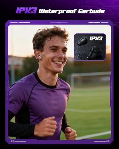 Transformers Official Bumblebee Wireless Gaming Earbuds, Bluetooth 6.0 Headphones, Open Mech Case with LED Lights, 24H Battery, IPX3 Waterproof, in-Ear Headphones for iPhone Android - Black — view 3