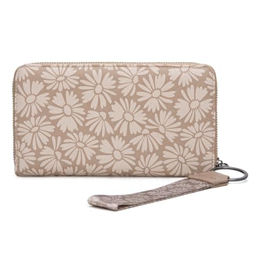 Wrangler Women's Khaki Daisy Wallet Wallets, Card Cases & Money Organizers Large Capacity Phone Wallet Ladies Female Wallets with Smooth Zipper and ID Window — view 4