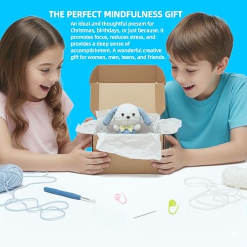 BUNUKY Crochet Kit for Beginners, Amigurumi Puppy Crochet Starter Kit with Step-by-Step Video Tutorials, Complete DIY Craft Kit Gift for Adults & Teens — view 5