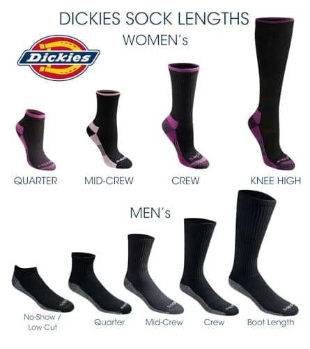 Dickies Women's Dri-Tech Advanced Moisture Wicking Mid-Crew Socks, Available in M-L (6,12 Pairs), Blue Assorted (6 Pairs), Medium — view 3