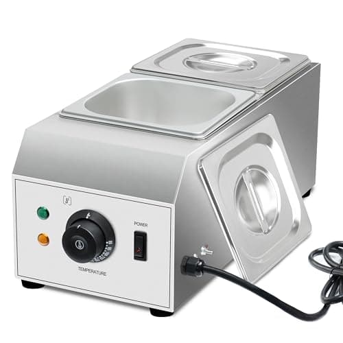 1000W Electric Chocolate Tempering Machine, Commercial Chocolate Melter with 2 Cylinders, Water Bath Heating, Adjustable Thermostat & Indicator Light, Stainless Steel Chocolate Warmer — view 5
