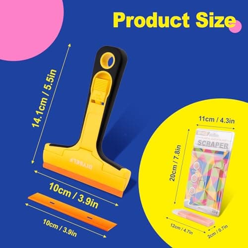 DIYSELF 1 Pack Plastic Razor Blade Scraper with 5 Pcs 4-Inch Plastic Razor Blades, Plastic Scraper Tool for Cleaning, Gasket and Decal Remover for Glass, Stovetop, Labels, Stickers & Paint Removal — view 5