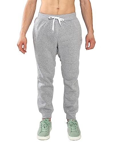 Southpole Men's 1570 Basic Active Fleece Jogger Sweatpants, Heather Grey a, Small