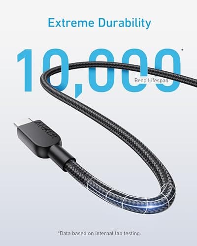 Anker USB C to USB C Cable (2Pack, 10FT),240W Type-C Fast Charging Cord for iPhone 17/16 Series,MacBook Pro 2020,iPad Air 4 and More (Black) — view 3