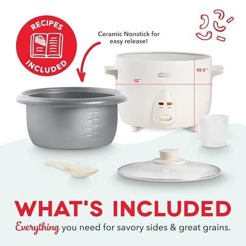 Dash Family Sized Rice Cooker - Large-Capacity Rice Cooker - Features Ceramic, Nonstick Surface & Keep Warm Function - Great for Convenient Meal Prep & Family Meals - 20 Cups Cooked / 10 Cups Uncooked — view 5