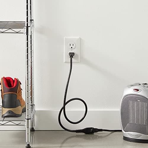 Amazon Basics Extension Cord, 3 Prong Outlet Extender, Indoor Power Extension Cable, 13 Amps, 125V, 3 Ft, Black — view 4