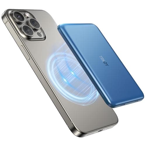 TRKOY for Magsafe Portable Charger, 5000mAh for Magnetic Power Bank with USB C Charging,Travel Essential Wireless Battery Pack for iPhone 17/16/15/14/13/12 Pro Max