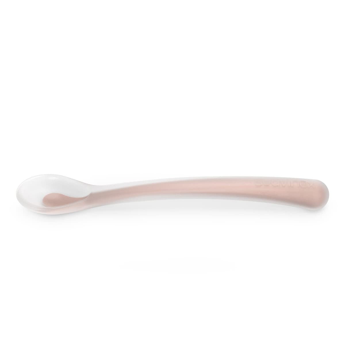 Suavinex, Cuchara de Silicona para Bebés +4 Meses, Cuchara de Aprendizaje, Suave y Blanda, para Encías Sensibles, con Mango Largo, Apta para Lavavajillas, Colour Essence Nude