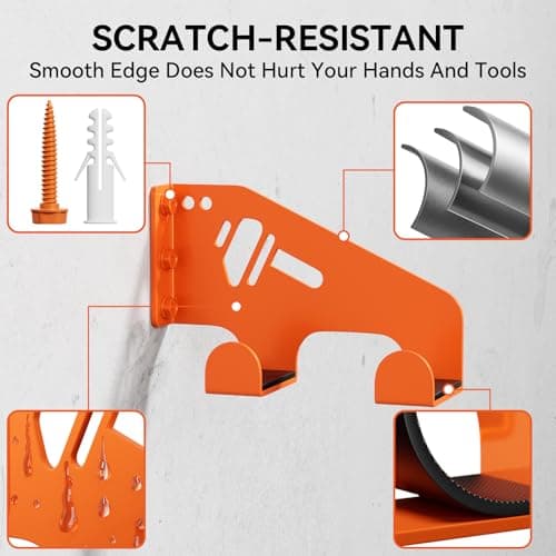 XZHXFX Chainsaw Hanger Wall Mount - Heavy Duty Chainsaw Holder for Garage Organization, Storage Shed Organizer, Chainsaw Rack with Protective Pad, Garage Tools, 1 Pack(Orange) — view 2