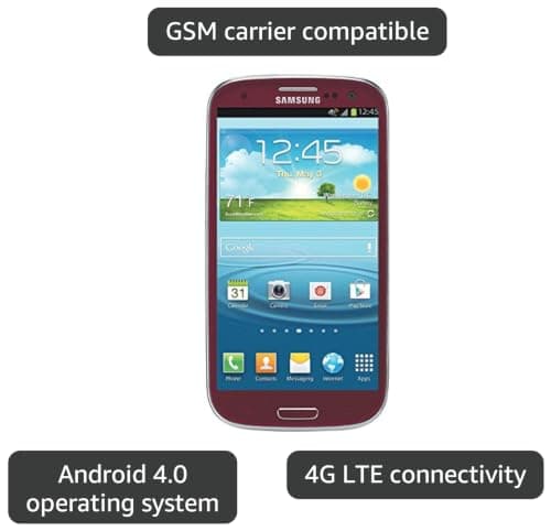 Samsung Galaxy S3 I747 16GB Unlocked GSM 4G LTE Android Smartphone - Red — view 2