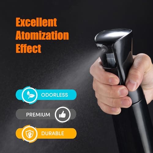 6.8OZ Continuous Spray Bottle - Hair Ultra Fine Mist Spray Bottles, Refillable Empty Water Sprayer, Leak Proof Portable Small Spray Bottle for Hairstyling, Skincare, Plants, Cleaning, Pets, Travel — view 2