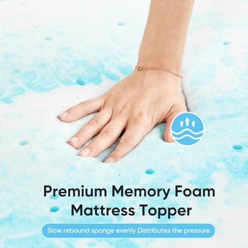 OLIXIS 2 Inch Twin Cooling Gel Infused Memory Foam Mattress Topper, Bed Pad — view 5