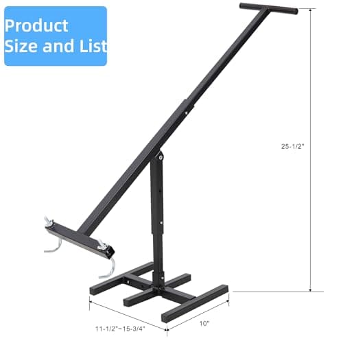 Manual Trash Compactor for 32-170 Gallon Cans - Steel Plate Compactor with 35" Handle, No-Electricity Compacting Trash Can Tool for Kitchen Outdoor Restaurant (Black)