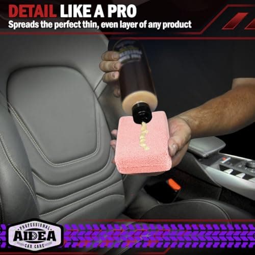 AIDEA Microfiber Applicator Pads-8 Pack, Car Wash Sponge, Pink — view 4