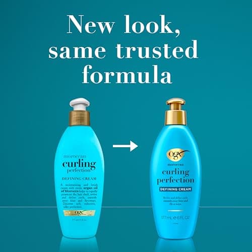 OGX Argan Oil of Morocco Curl-Defining Styling Cream, Anti-Frizz Curl Cream for Curly Hair & All Textures, Cold-Pressed Argan Oil, Paraben-Free, Sulfate-Free Surfactants, Curly Hair Products, 6 oz — view 2