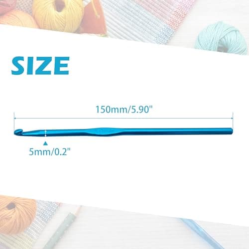 Crochet Hook 5mm, 20PCS Crochet Hooks US Size H/8 Set,Aluminum Crochet Needles for Craft Yarn Contribute to Beginners DIY Craft Yarn Knitting Needles for Beginners Women Adults (Blue)