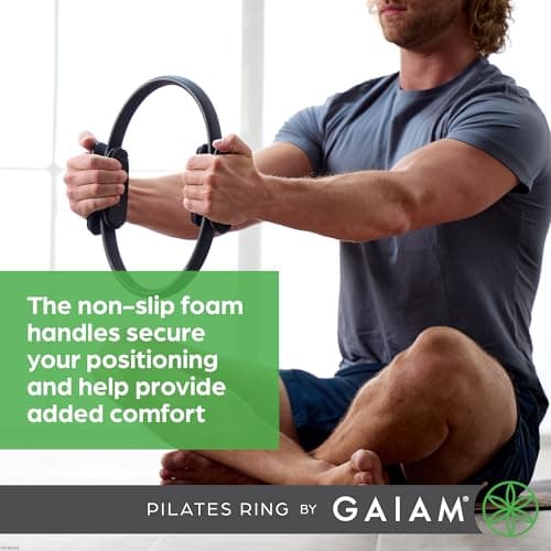 Gaiam Pilates Ring Fitness Circle, Toning Arms, Legs & Core (Black) — view 3