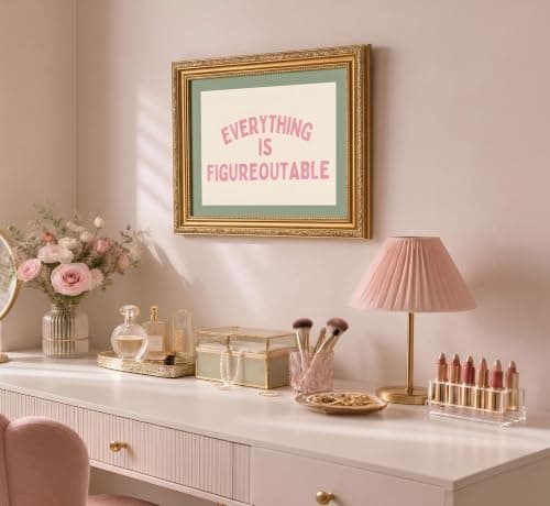 Gold Frame Everything Is Figureoutable Inspirational Quote Wall Art 9x11in — view 3