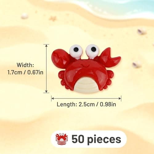 50pcs Mini Crab Figurines, Realistic Plastic Crab Decor Tiny Animal Ornaments for Gardens Miniature Terrariums Holiday Party Decorations Tabletop Display