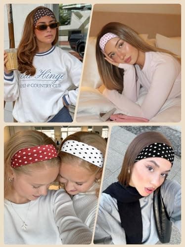 TERSE Polka Dot Headbands for Women Trendy Head Bands for Women's Hair, Women's Fashion Headband Vintage Hair Accessories — view 5