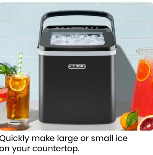 ICEMAN Dual-Size Ice Maker Countertop - Portable Ice Machine, Large and Small Ice Machine Maker with Self Cleaning, 9 Cubes in 7 Mins, 22lbs/24hrs, for Home, Kitchen, Office, Party, Ice Scoop Included — view 2