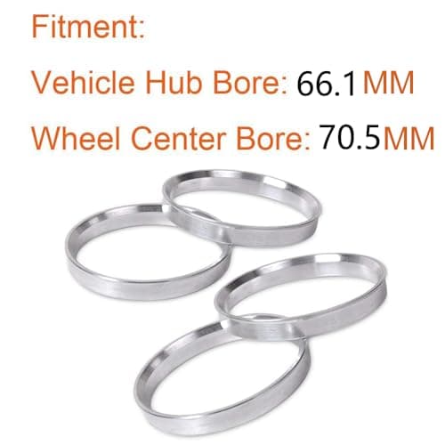 ZHTEAPR 4pc 70.5 to 66.1 Aluminium Wheel Hub Centric Rings 66.1 to 70.5 Hubrings Center Rings