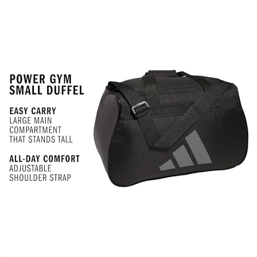 adidas Power Gym Bag – Lightweight Small Duffel, Black/Grey Four, OSFA — view 2