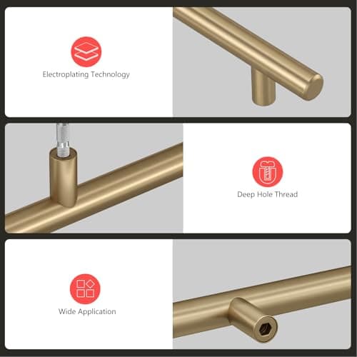 homdiy 15Pack 3in Cabinet Handles Champagne Bronze Kitchen Cabinet Pulls Drawer Pulls for Dresser Drawers — view 3
