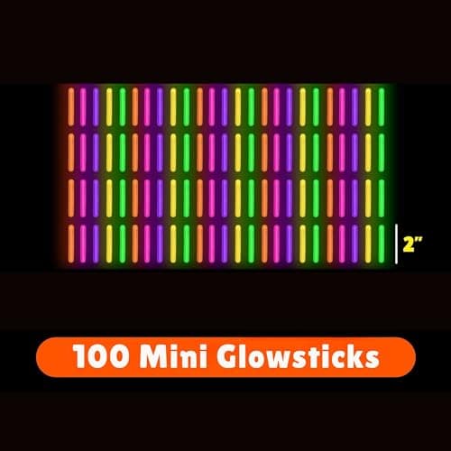 PartySticks Mini Glow Sticks 200 Pack Glow-in-the-Dark Small, for Easter Eggs, 5 Colors, Neon Light Sticks Bulk Party Favors, Easter Basket Stuffer Party Pack, Weddings Classroom Decorations Prizes — view 3