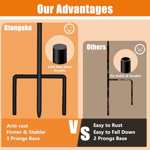 Gtongoko 24 Inch Shepherd Hooks for Outdoor 2 Pack,Garden Hooks for Hanging Plants, Lanterns, Solar Lights, Mason Jars & Wedding Decor, Matte Black Decorative Shepherd’s Hooks — view 5