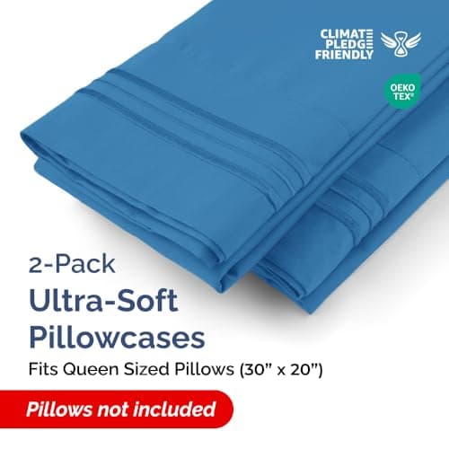Queen Pillow Cases Set of 2 - Ultra Soft Hotel Quality Pillowcase Covers - Comfy, Cozy & Wrinkle Free - Shrink, Stain & Fade Resistant - Machine Washable Pillow Protectors - 2 Piece Set - Royal Blue