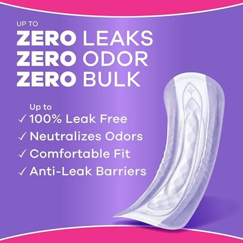 Always Discreet Adult Incontinence Pads for Women, Moderate Absorbency, Regular Length, Postpartum Pads, 66 Count