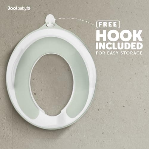 Jool Baby Potty Training Seat for Boys and Girls with Handles, Fits Round & Oval Toilets, Non-Slip with Splash Guard, Includes Free Storage Hook (Sage)