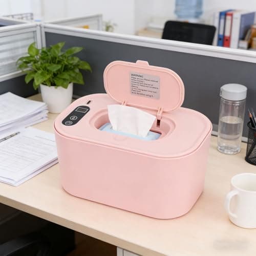 Wipe Warmer Portable Digital Display Top Heating Holder Fits for 80 Wipes Temp Nursery Home Use Pinkish — view 5